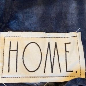 Rae Dunn HOME navy blue blanket throw plush